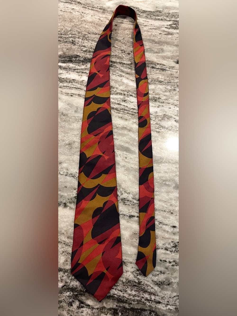Vintage Liberty of London Abstract Silk Necktie – Mod Geometric Print